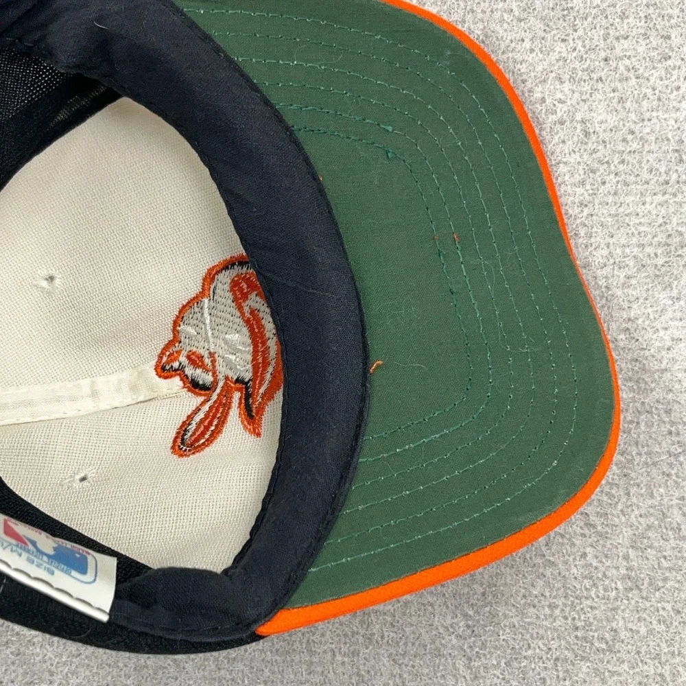 Vintage Baltimore Orioles Hat Cap Snapback Black Orange 90s MLB Baseball Adult